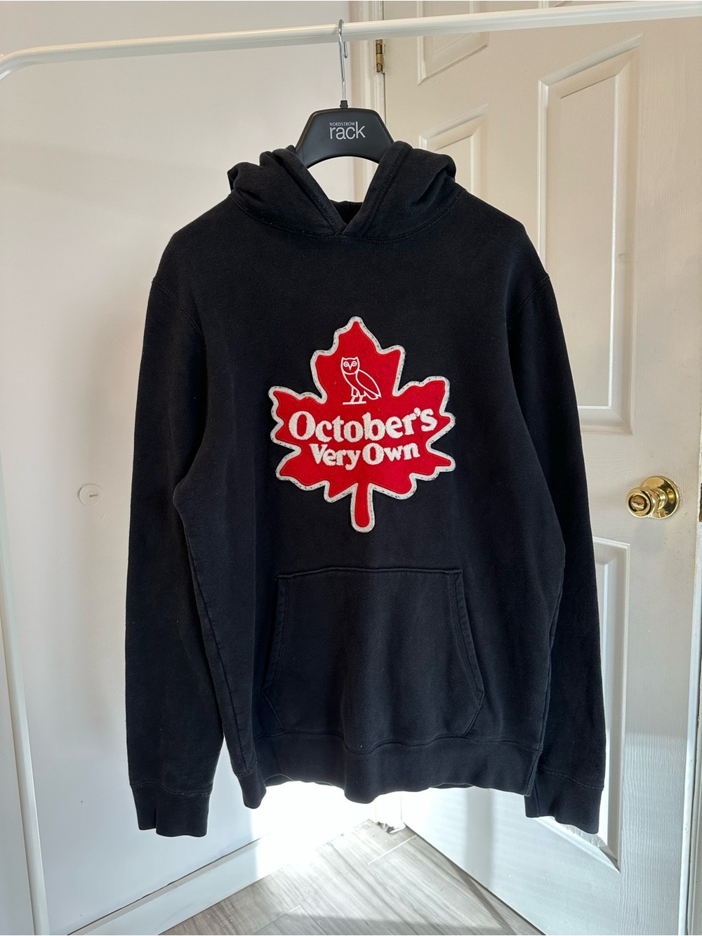 OVO Black Hoodie W/ Red Maple-Leaf Logo